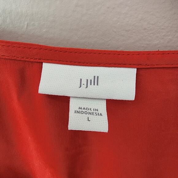 J.Jill Cottagecore Prairie Ruffle Autumn Maxi Dress Orange Large - Picture 3 of 13